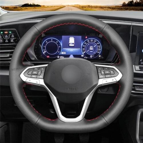 DIY Anti-Slip Wear-Resistant Steering Wheel Cover For Volkswagen Golf 8 2020 Atlas 2020-2021 Car Interior Decoration
