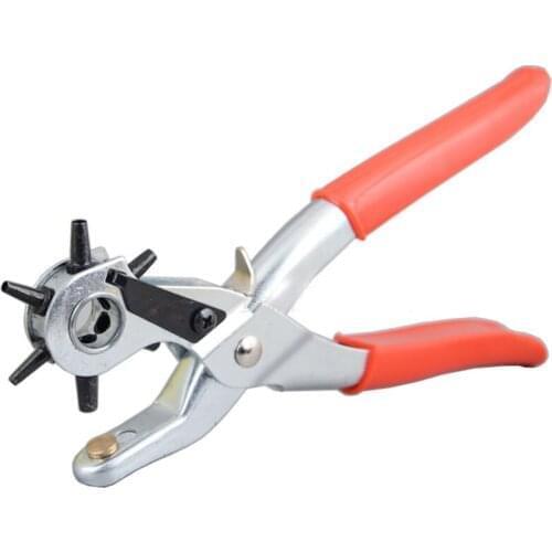 5 Hole Size Leather Belt Hole Puncher Leather Punch Tools Leathercraft Punching Machine Hand Pliers Tool Sewing Crafts