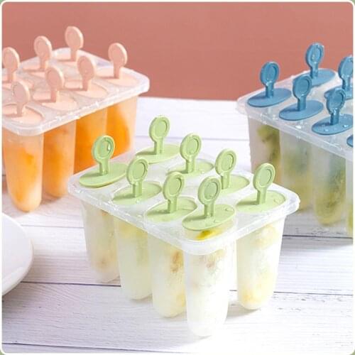 8-Hole Ice Cream Mold Ice Tray Molds Popsicle Molds Milk Kitchen with Sticks and Drip-Guards Diy Holder Reusable Convenient