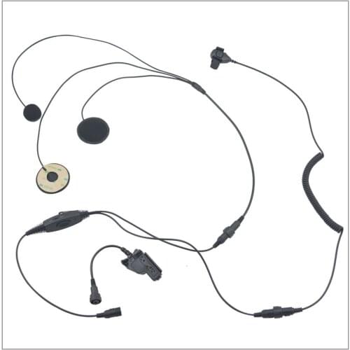 Motocycle helmet headset with Finger PTT + Mini Din Plug 44-HT for Motorola HT1000 XTS3000 MTS2000 MTX8000 GP1200 MT838