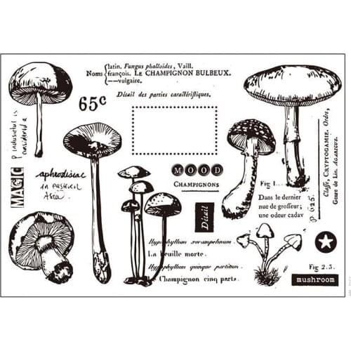 Mushroom Transparent Clear Silicone Stamp/Seal for DIY scrapbooking/photo album Decorative clear stamp sheets B0232
