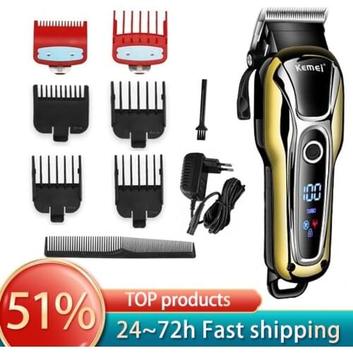 Kemei Hair clipper professional hair trimmer for men beard electric cutter hair cutting machine haircut LCD Cordless corded 5