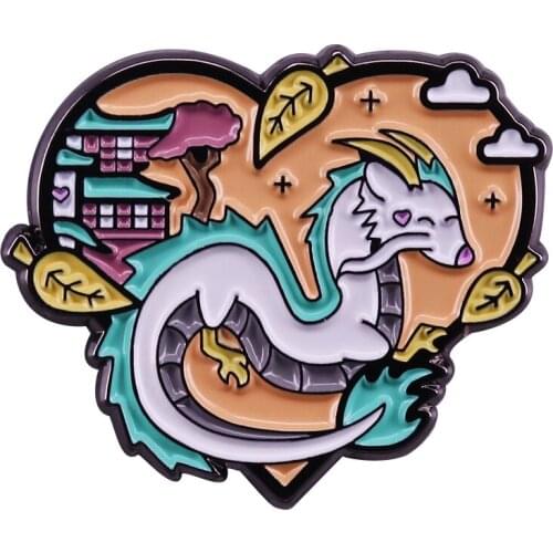 Spirited Aways Cute haku Brooch Fantasy Animation Movie Badge