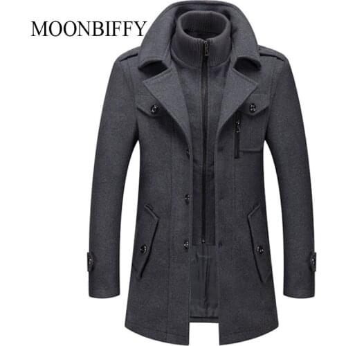 MOONBIFFY Mens Wool Coats
