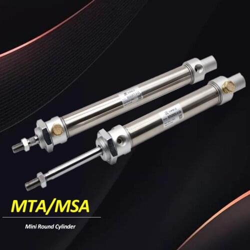 MSA Spring return MTA Spring entend mini round cylinder with spring Single acting bore16 20 25 32 40mm stroke 10-150mm