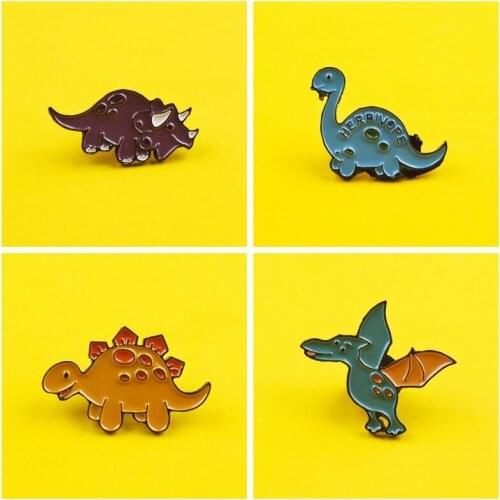 Cartoon Cute Brooches Badges on Backpack Dinosaur Badges for Clothes Pins for Backpacks Clothes Lapel Pin Badge Accessories