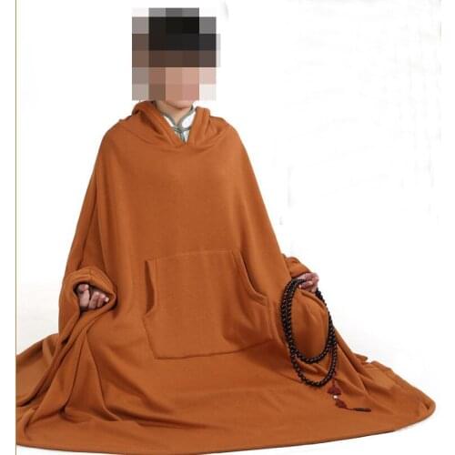Unisex meditation cloak zen Buddhist Monk suits martial arts gown robe winter&spring warm clothing mantlecape male&female