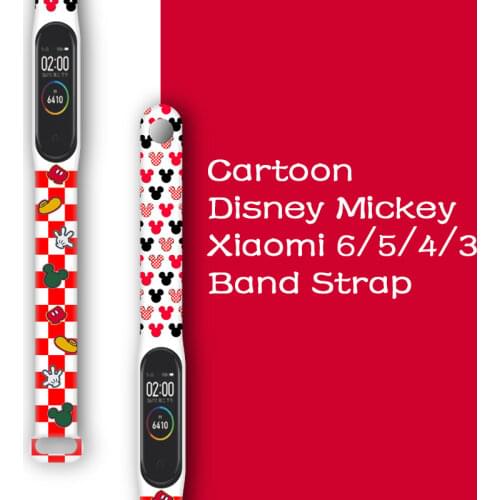 New Disney Mickey Strap for Xiaomi Mi Band 6 5 4 NFC Silicone Wristband Bracelet Replacement for Xiaomi Band 3 Wrist TPU Strap