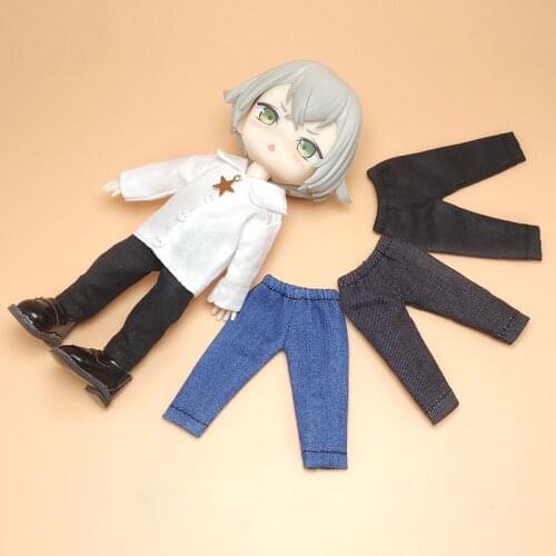 Ob11 baby clothes 1 / 12bjd doll clothes beautiful knot pig GSC clay jeans trousers body9 doll accessories pants