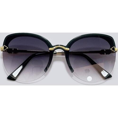 New Retro Fashion Sunglasses Women Brand Designer Vintage Seim Rimless Black Sun Glasses Female Lady UV400 Oculos