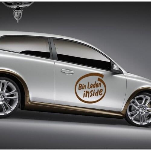 EmpireYing 3 Sizes 8 Colors Bin Laden Inside Personalized Lettering Art Novelty Car Stickers Carnival Topic Laptop Vinyl Decals