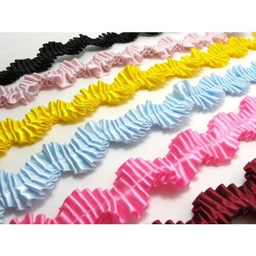 Pleated Trim|Ruffled Ribbon|1 Inch Pleated Wavy Satin Trim|Ric Rac Trim|Retro Handmade Supplies|Pillow Case|Hair Supplies