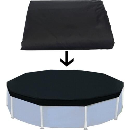 12ft Above Ground Pool Cover Garden UV Resistant Rainproof Folding Frame Round Inflatable Swimming Pool Cover
