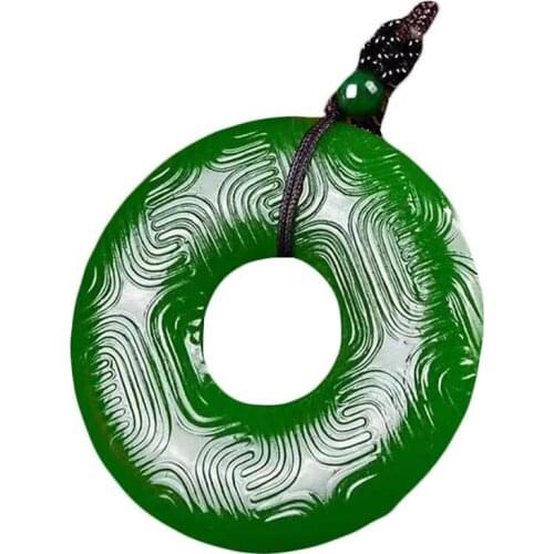 Drop Shipping Natural Nephrite Pendant fashion Flat Round Circle Donut Peace Real Jades Stones Pendant for Necklace