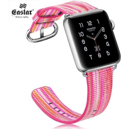Colorful strap for apple watch band Genuine leather loop 42mm 38mm watchband for iwatch 44mm 40mm 5/4/3/2/1 bracelet accessories