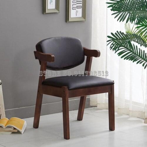 Solid wood chair desk chair writing backrest chair stool simple guest room office makeup chair negotiation chair horn chair