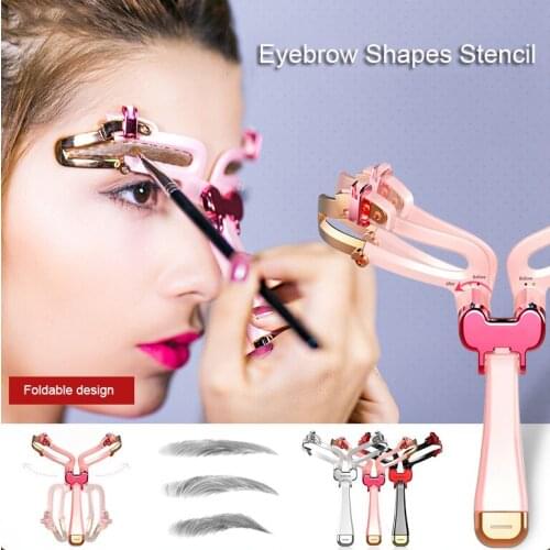 3 In 1 Foldable Adjustable Eyebrow Stencil For Perfect Brows Shapes Makeup Model Template Tool Brows Ruler Maquiagem