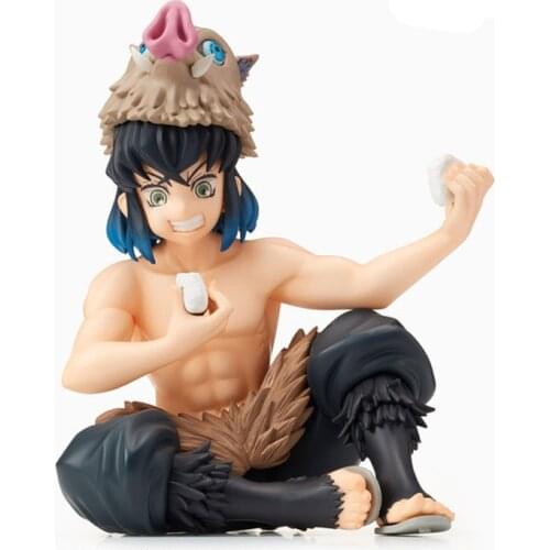 2021 Japanese original anime figure Demon Slayer Hashibira Inosuke/Kamado Tanjirou eating Rice ball ver action figure