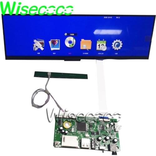 Wisecoco 12.6 Inch Stretched Bar Lcd Screen 1920*515 SD Card USB Input Autoplay Advertising Driver Board NV126B5M-N41