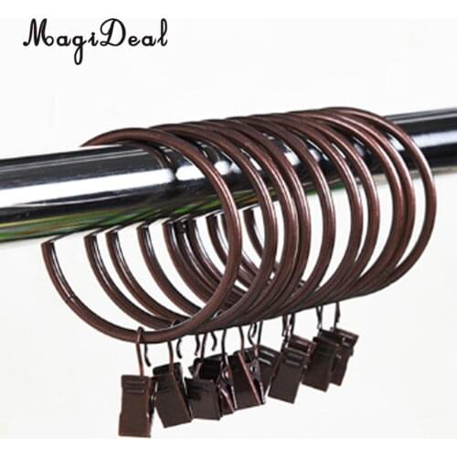 12-Pcs Window Curtain Glider Hook Clips With Roman Rings Eyelet Home Accessories