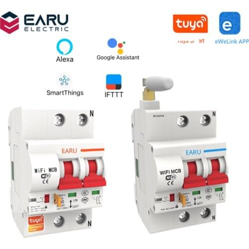 1P-4P 10A-125A Wireless Smart WIFI Circuit Breaker Timer eWelink Tuya APP Vioce Remote Control Switch Amazon Alexa Google Home