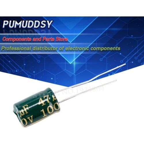 20PCS Higt quality 100V47UF 8*12mm 47UF 100V 8*12 Electrolytic capacitor