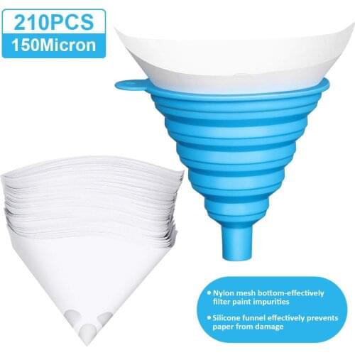 200 Pack 150 Micron Paint Cone Paint Strainers, 150 Micron Paint Filter with Fine Nylon Mesh Automotive, Spray Guns