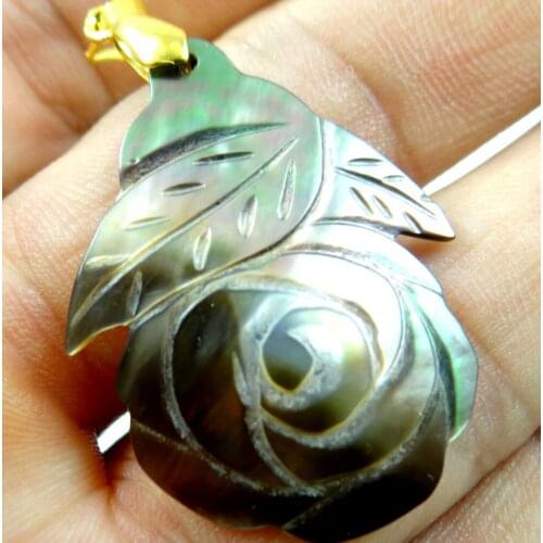 3pc Natural Sea SHELL hand-carved flower Pendant Jewelry making necklace for Women Vintage Jewelry Friendship Gifts F43
