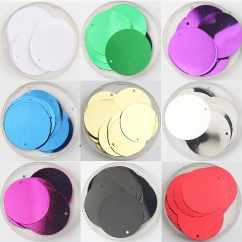 40Pcs/Pack Diameter 30mm Sequin For Craft Flat Round Large Sequins lentejuelas Sewing Wedding Craft, Women Garments Accessories