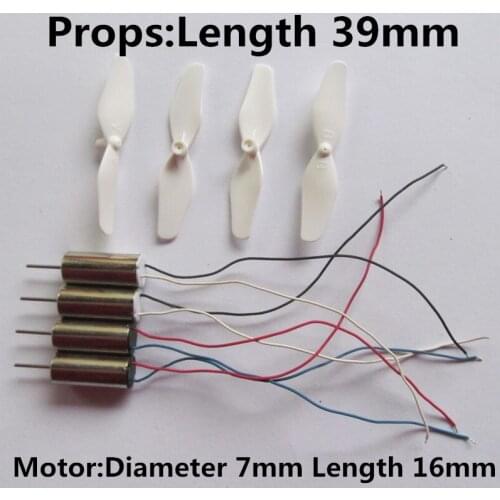 716 7*16mm Coreless Motor CW CCW 39mm 3.9cm Props A B RC mini DIY Helicopter Copter Quadcopter Drone Spare Parts R/C Accessories