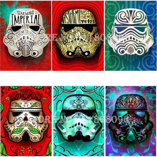 Diy Diamond Embroidery Full Square/Round Rhinestones Soldiers Mask Diamond Painting Cross Stitch Kits Mosaic Handmade Home Decor