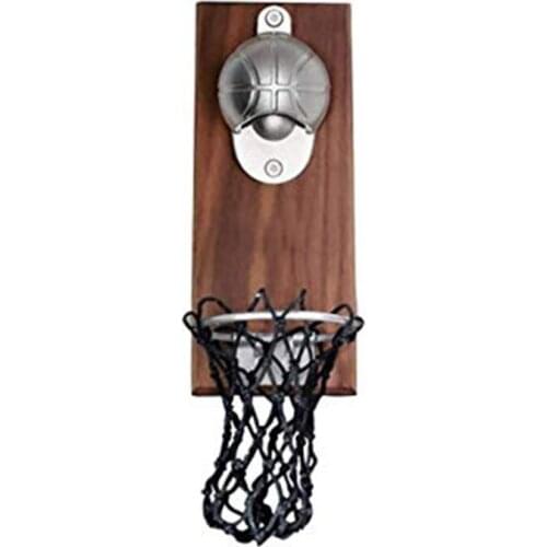 Basketball Beer Opener Wall Mount Bottle Basketball Opener with Embedded Magnetic Cap Catcher