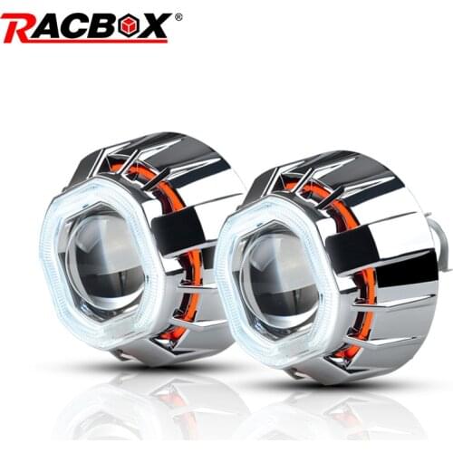 3.0 Inch Dual Angel Eye Lens Bi-Xenon Projector Lenses With CCFL Square White Round Red Halo Retrofit H4 H7 Headlight Assembly
