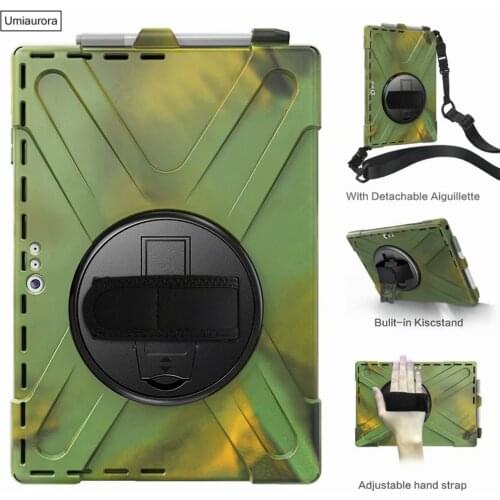 360 Rotation Hand Strap Kickstand Tablet Case for Microsoft Surface Pro 4 Pro 5 Pro 6 7 12.3 Surface Go 2 Pro X Protective Cover