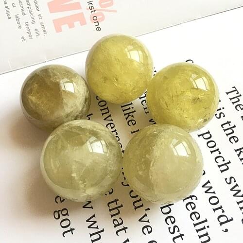 Citrine Sphere Natural Gemstones Quartz Crystal Healing Reiki Gem Ball Home Decoration