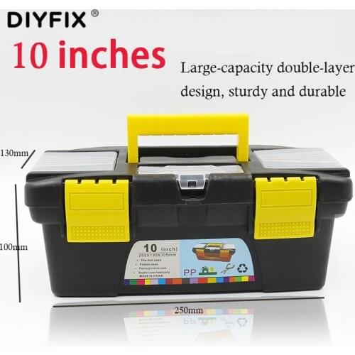 DIYFIX 10/12.5inch Portable Plastic Box For household Handware Scrwdriver Wrench multifunctional Maintenance Storage Box Tool
