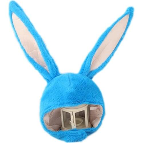 Women Men Funny Plush Bunny Ears Hood Hat Cute Rabbit Eastern Cosplay Costume Accessory Soft Warm Headwear Halloween Party Photo