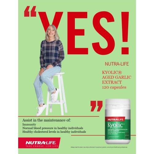 Nutra Life Kyolic Aged Garlic Extract 120Capsules Supplement for Immunity Blood Pressure Healthy Cholesterol Level Heart Health