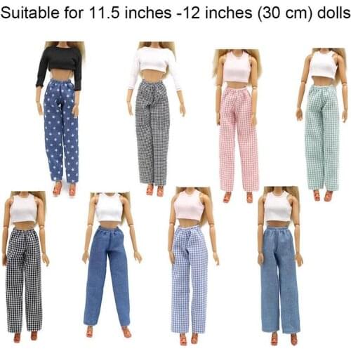 29cm Baby Doll Accessories Cloth T Shirt 12 Inches Casual Style Loose Jeans for Girls Sleeveless Sweater