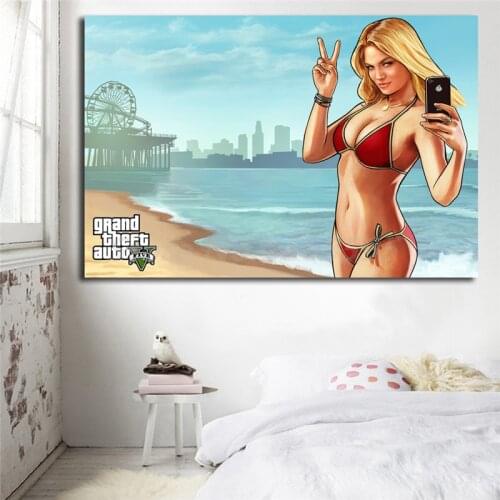 The GTA 5 Lindsay Lohan HD Wall Art Canvas Poster And Print Canvas Painting Decorative Picture For Office Living Room Home Decor