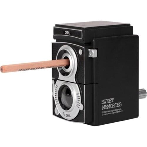 Kawaii Vintage Camera Pencil Sharpener Aperture Adjustable for 7-12mm Pencil Children Gift School Supplies