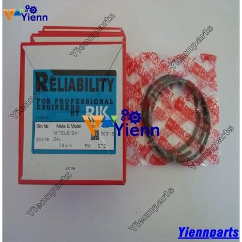 For Mitsubishi S3L S3L2 Piston Ring Set MM433921 STD Size Peljob EB25.4 EB30.4 EB306 Mini Excavators S3L2 Diesel Engine Parts
