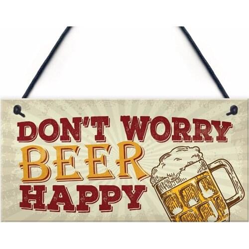 Meijiafei Rustic Beer Kitchen Pub Bar Hanging Wall Sign Man Cave Alcohol Garden Plaque Friendship Gift