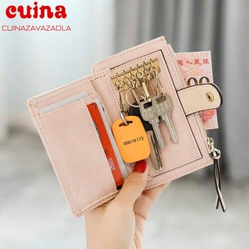 New Female Wallets Fashion Fastener Pu Leather Wallets Luxury Designer Women Purse Bag Short Wallet Female Coin Purse