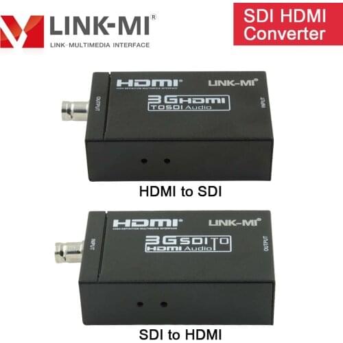 LINK-MI Mini 3G HDMI to SDI Converter, SDI to HDMI Converter support 3G/HD/SD-SDI Video Signal 1080P Converter