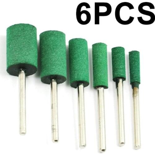 6pcs 4/5/6/8/10/12mm Rubber Cylinder Head Buffing Grinder Drilling Tool Gemstone Glass Polish