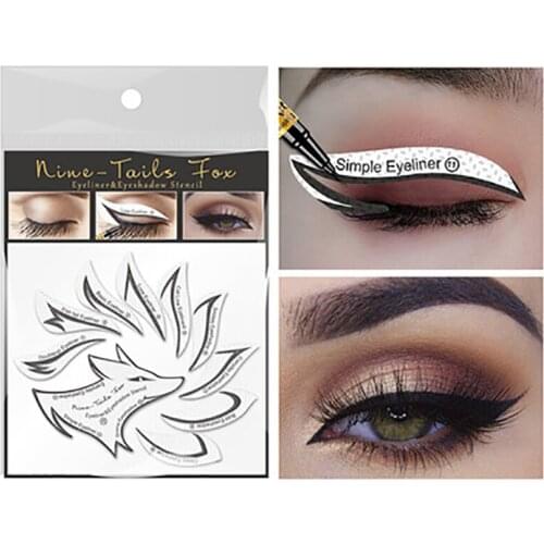 24 Pcs Eyeliner Stencils Eye Makeup Template Stickers Card Non-Woven Eyeliner Eyeshadow 3 Minute Lazy Shaping Tools