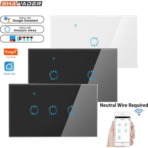 WiFi Smart Light Wall Switch Wireless Electrical Interruptor Touch Screen Glass Panel Remote Control by Tuya Alexa Google Home