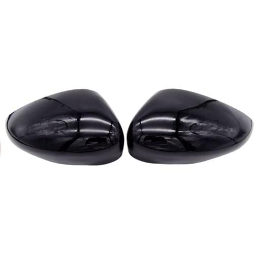 1 Pair For Ford Fiesta Mk7 2008-2017 Black Left & Right Car Wing Door Rear View Rearview Mirror Covers Cap Trim Case