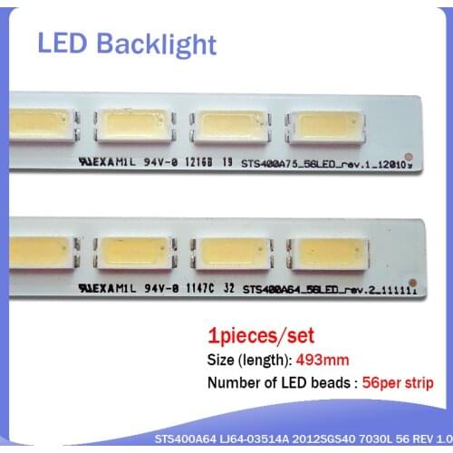 10PCS 56LEDs LED backlight strip for 40PFL5007T 40PFL5537H LJ64-03514A 40-LEFT LJ64-03501A STS400A75 STS400A64 2012SGS40 7030L